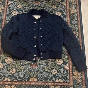 Treasure & Bond Navy Quilted Bomber Jacket